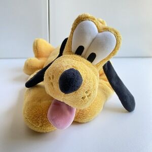 Disney Store PLUTO 16" Plush Stuffed Animal Dog Collar if Found Return To Mickey
